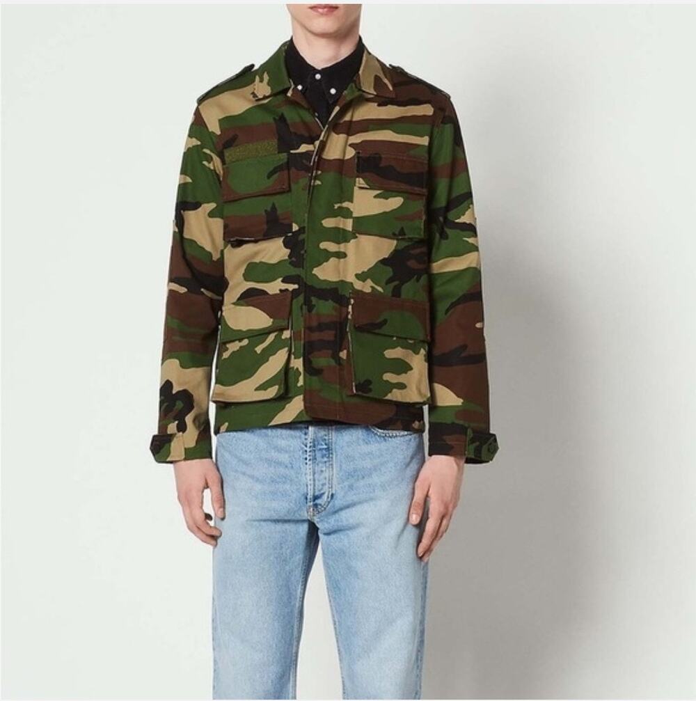 SANDRO Paris Army Camo Utility Cotton Jacket NWT